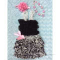 2015 new baby girls dress black dress with matching necklace and headband